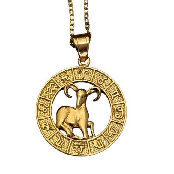 NWT Gold Zodiac Aries Pendant Necklace 16 inch - Picture 5 of 5